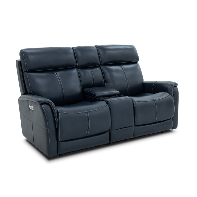View – Power Reclining Loveseat With Console, Power Headrest & Lumbar