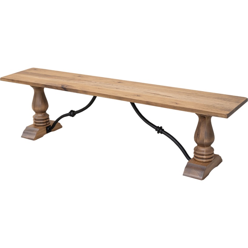 Alexandria Hickory Wood Dining Bench | WB