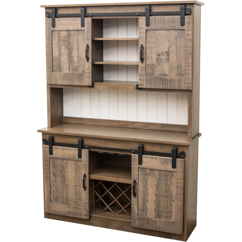 Barn Door Maple Wood Wine Hutch | CS&DCD