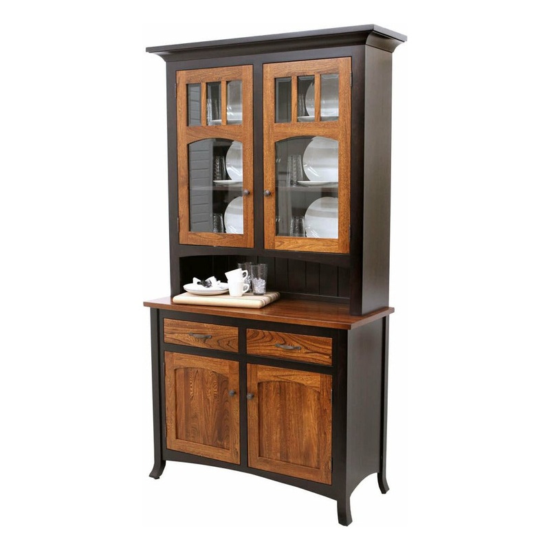 Biltmore Black & Wood Hutch – 2-Door | M-EB&E-MC
