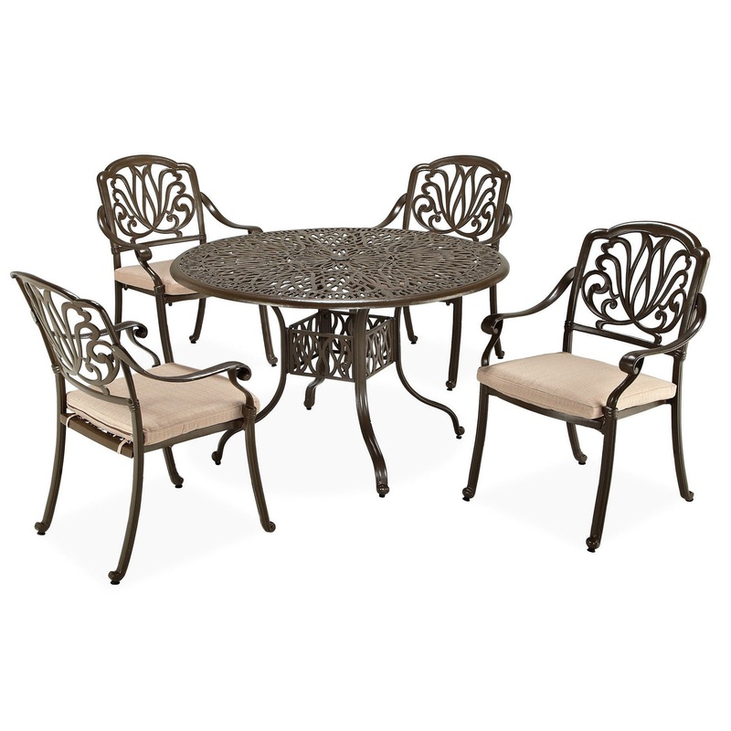 Capri – 5 Piece Outdoor Dining Setl – Dark Brown