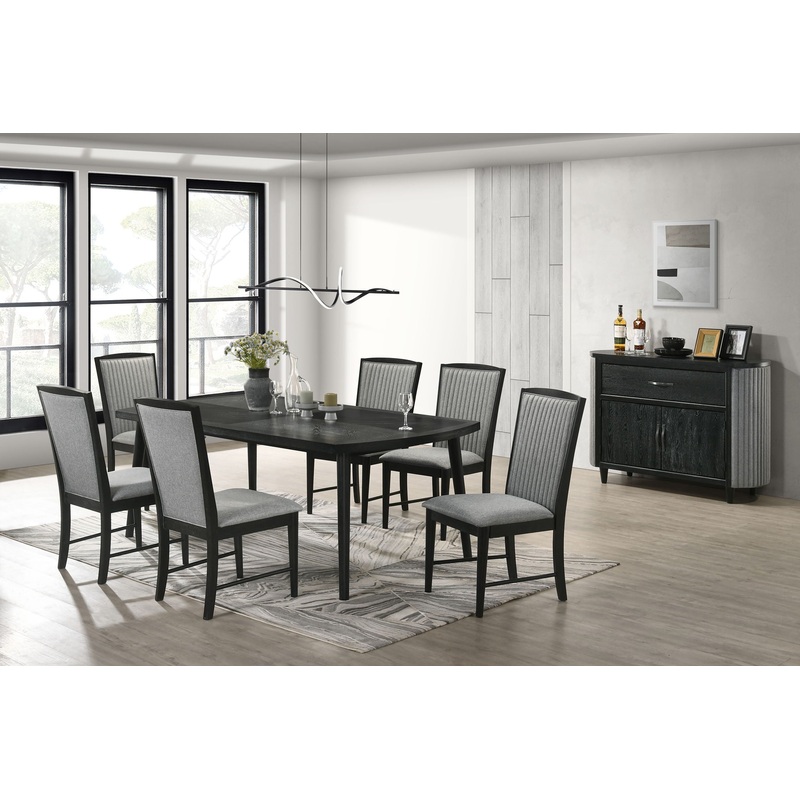 Skyline – Rectangle Dining Table With 6 Chairs – Black