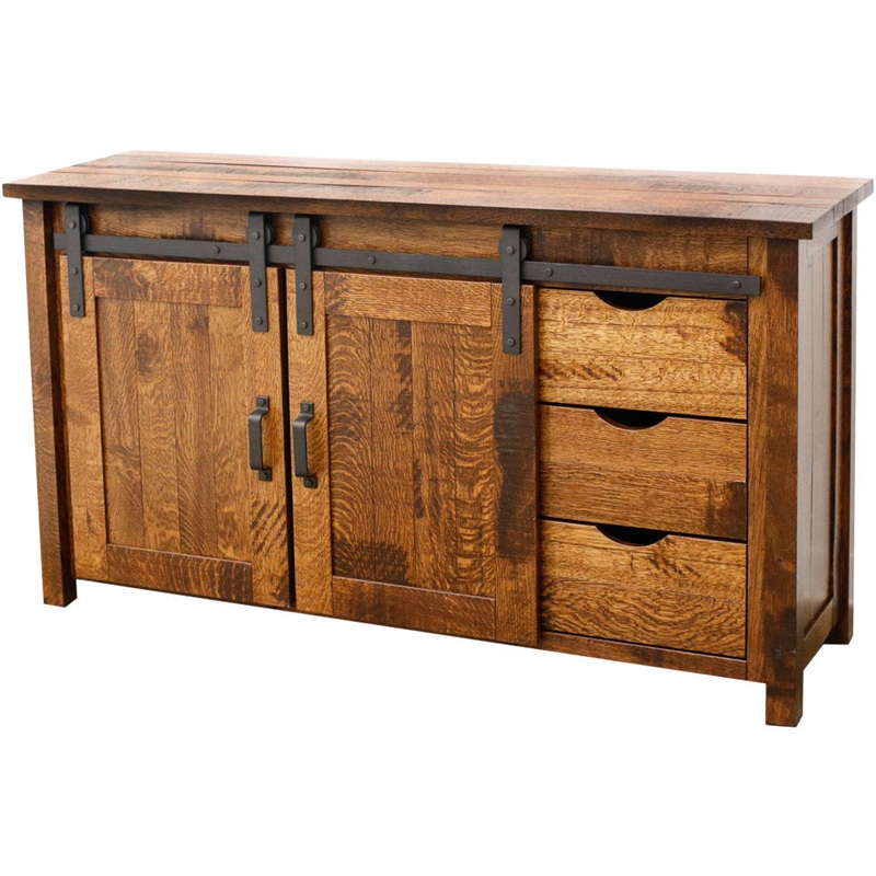 Arcadia 60″ Sliding Barn Door Post TV Console