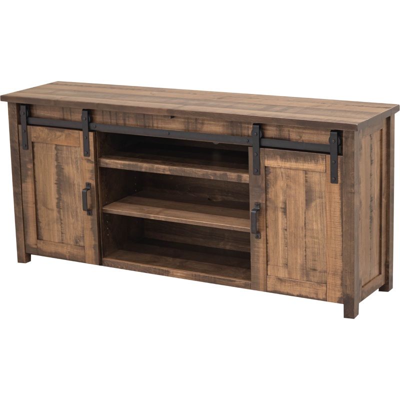 Arcadia 72″ Sliding Barn Door Post TV Console