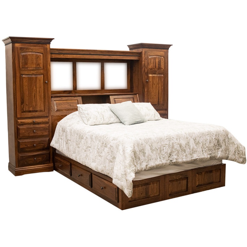 Bookcase Unit Bed in Elm Wood | MC