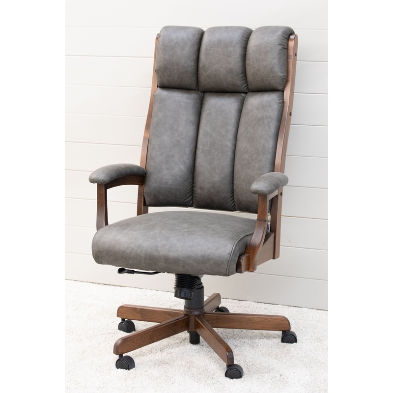 CE58 Clark Executive Grey Leather Office Chair | M-ASB