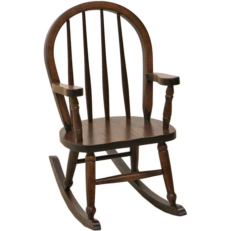 Child’s Oak Wood Bow Rocker | ASB