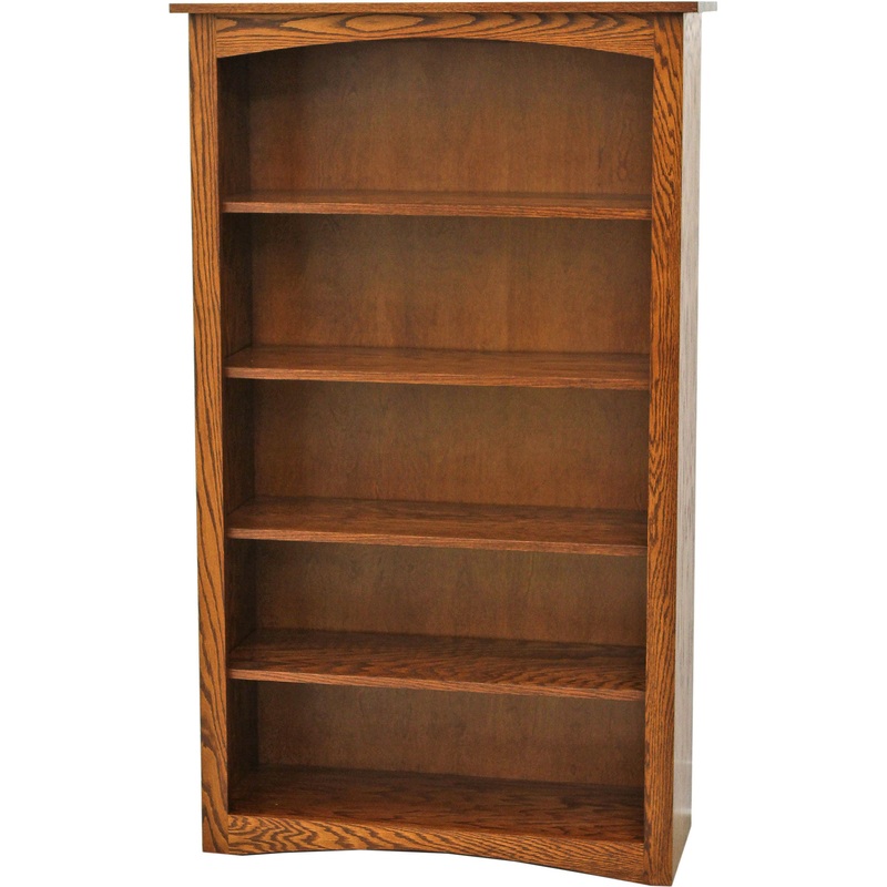 Shaker Solid Oak Wood 60″ Bookcase | MC