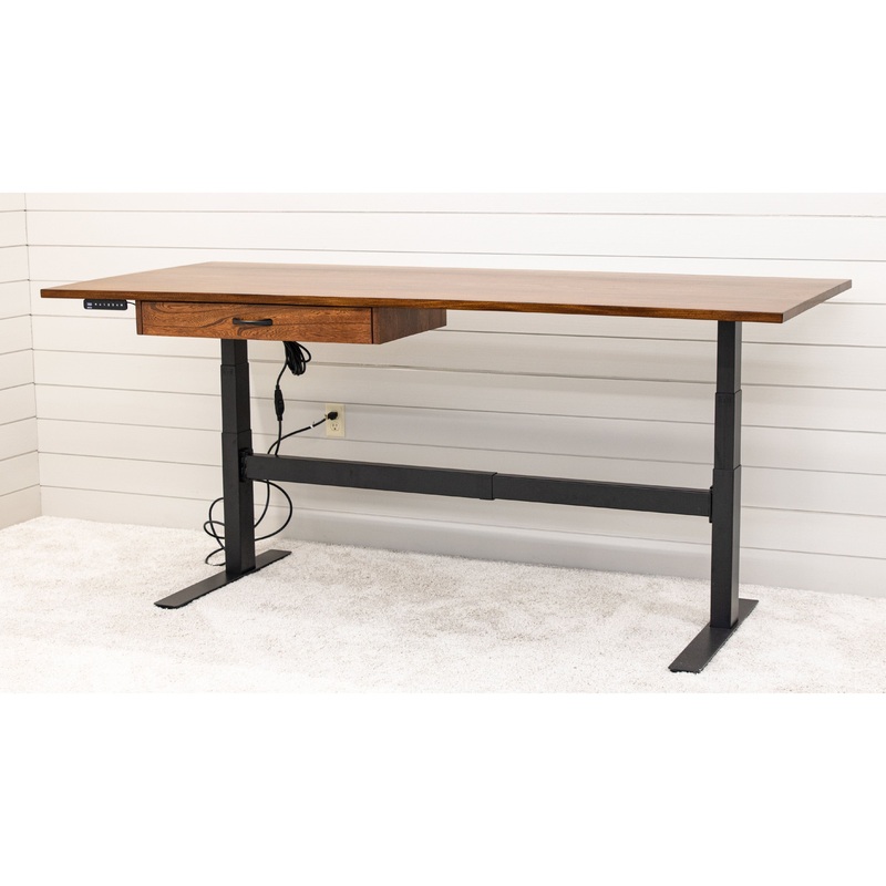 Adjustable Standing Desk with Elm Wood Top | MC