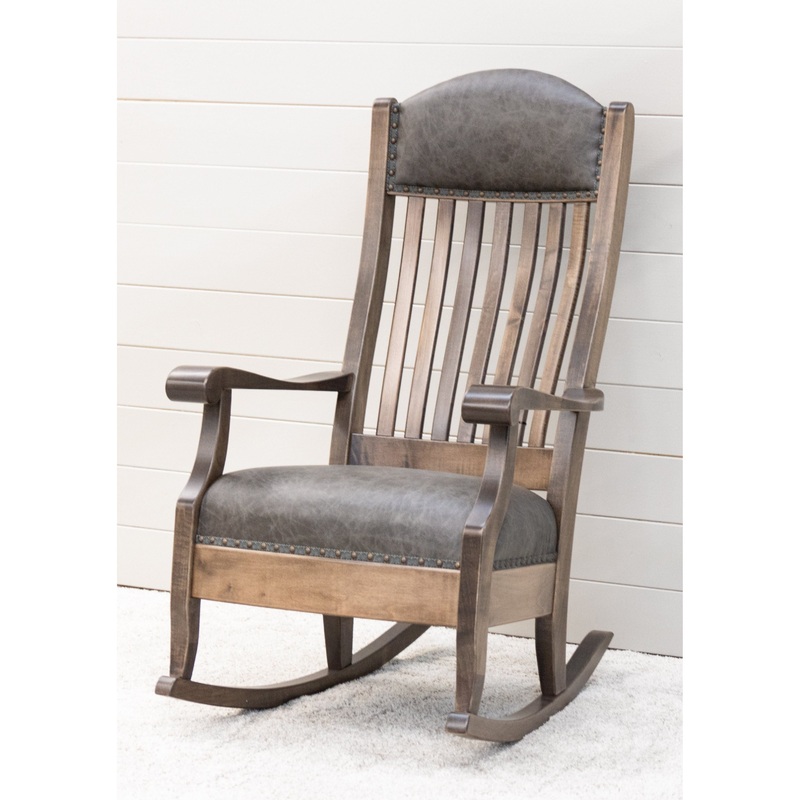 Auntie’s Grey Leather Rocker | M-CO
