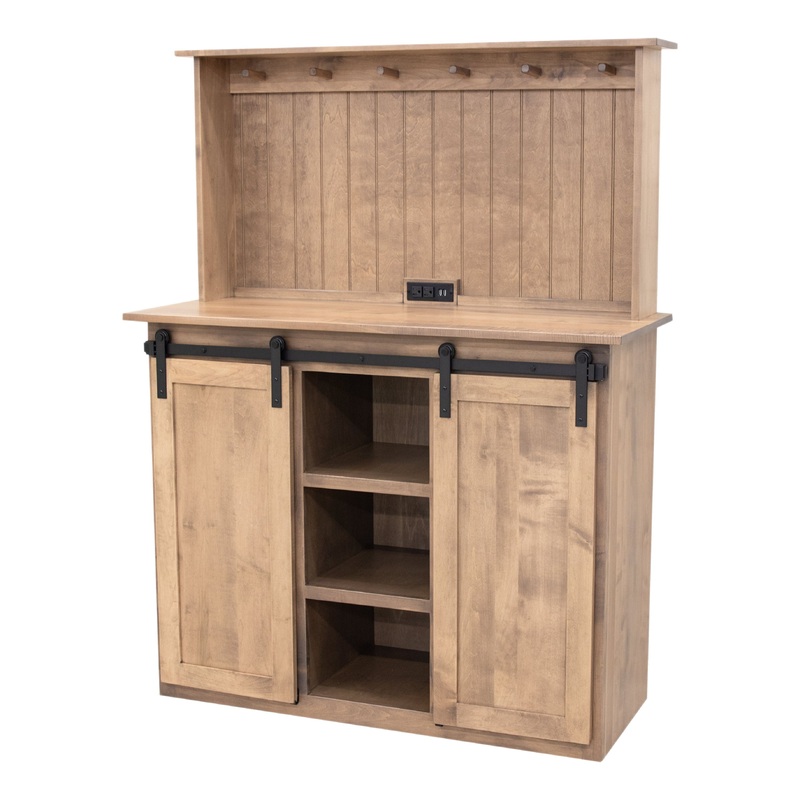 Barn Door Maple Wood Coffee Bar | WB