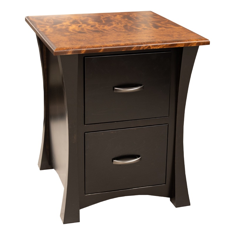 Brooklyn Black & Wood 2-Drawer File Cabinet | M-EB&BIR-ASB