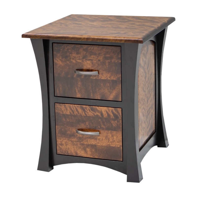 Brooklyn Black & Wood 2-Drawer File Cabinet with Panels | M-EB&BIR-ASB