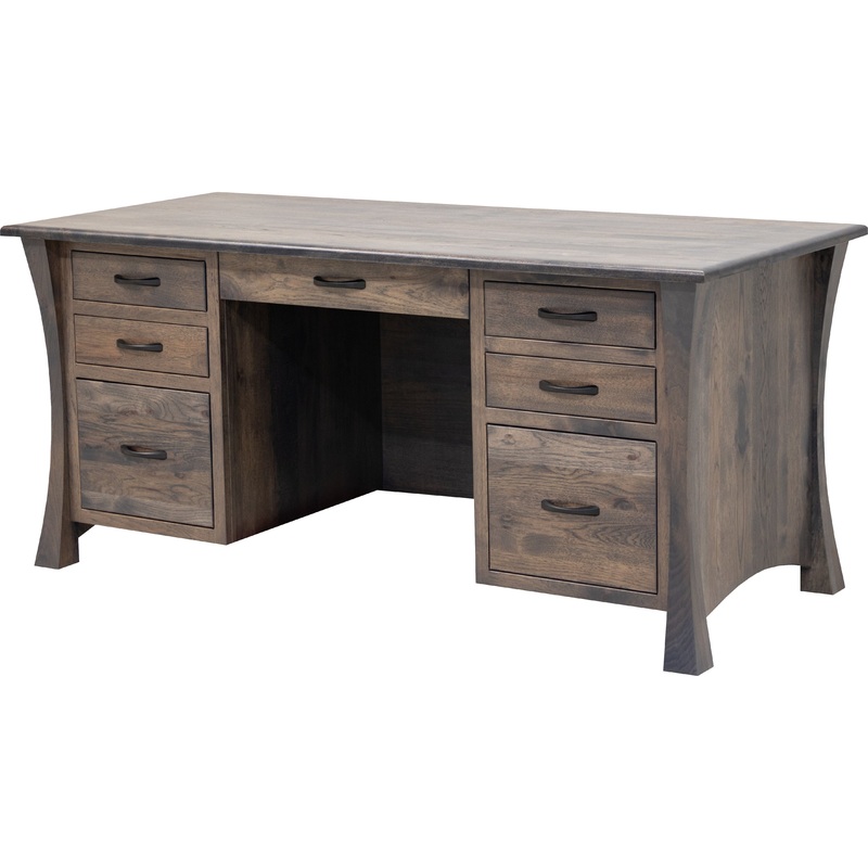 Brooklyn Hickory Wood Executive Desk | SB