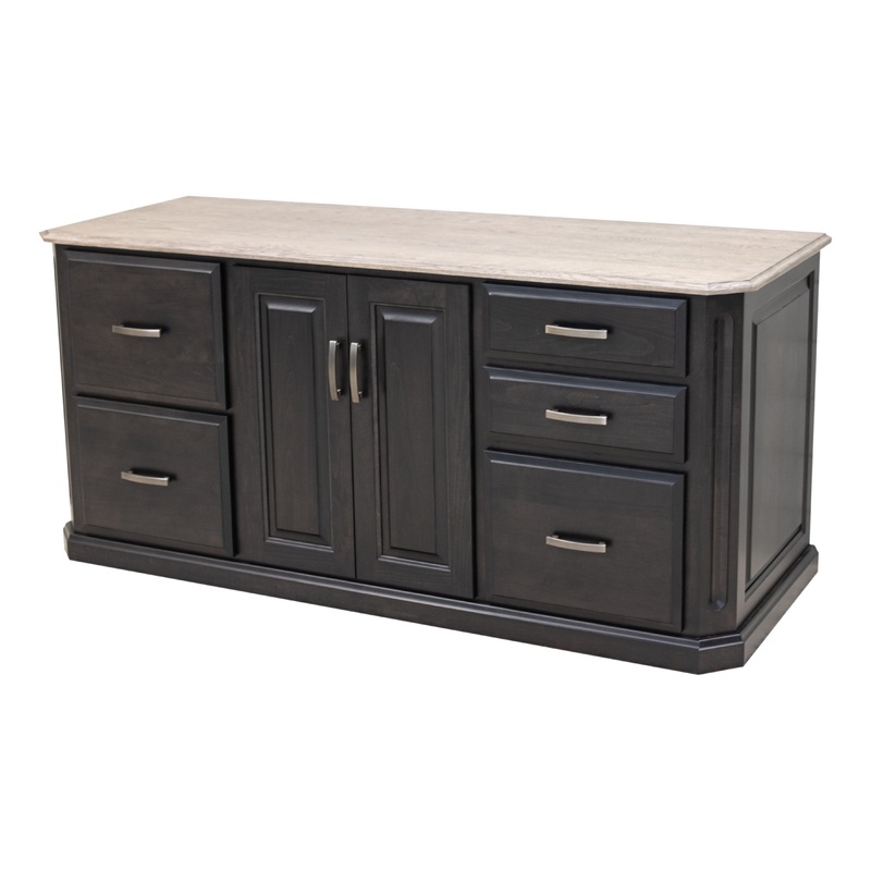 Buckingham Black & Wood Office Credenza | M-DK&RWO-GRB