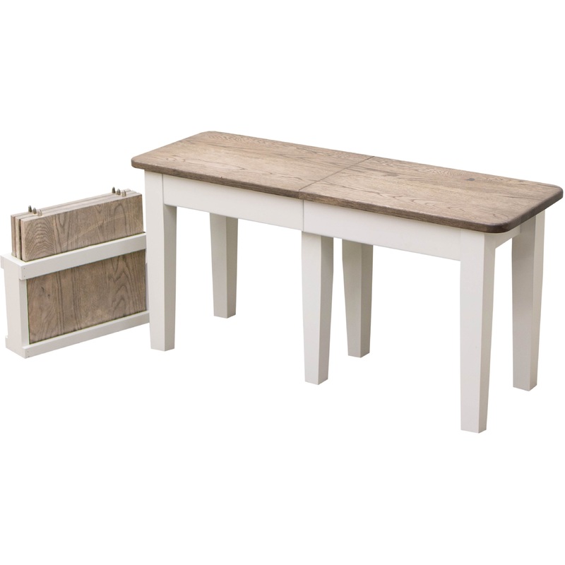 Shaker Leg White & Wood Expandable Dining Bench | M-DW&RWO-GRB