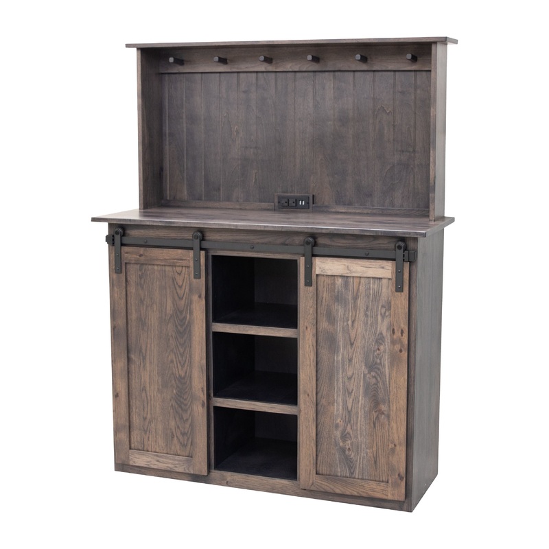 Barn Door Hickory Wood Coffee Bar | GS