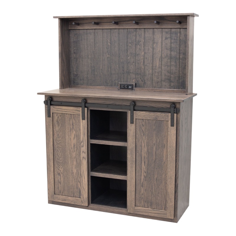 Barn Door Oak Wood Coffee Bar | SB