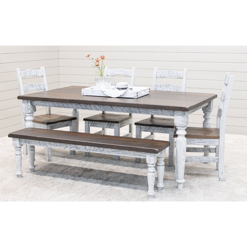 Belmont Reclaimed Wood Dining Set for 6 with Bench