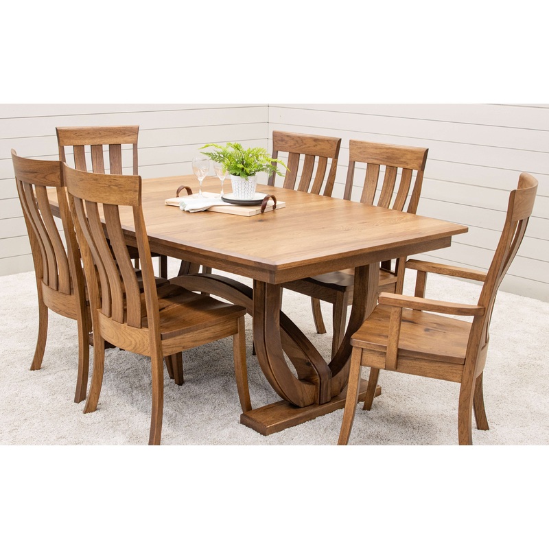 Biltmore Hickory Wood Extendable Dining Table Set for 6-8