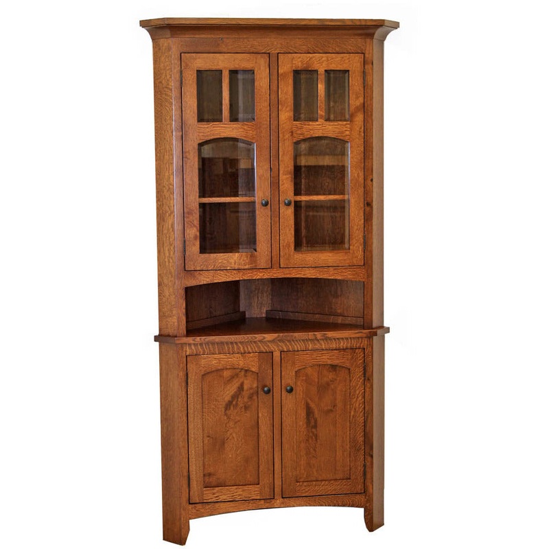 Biltmore Quarter Sawn White Oak Wood Corner Hutch | ASB