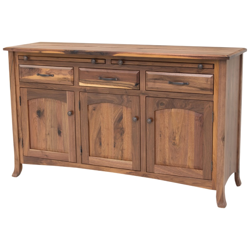 Biltmore Walnut Wood Buffet – 3-Door | NAT