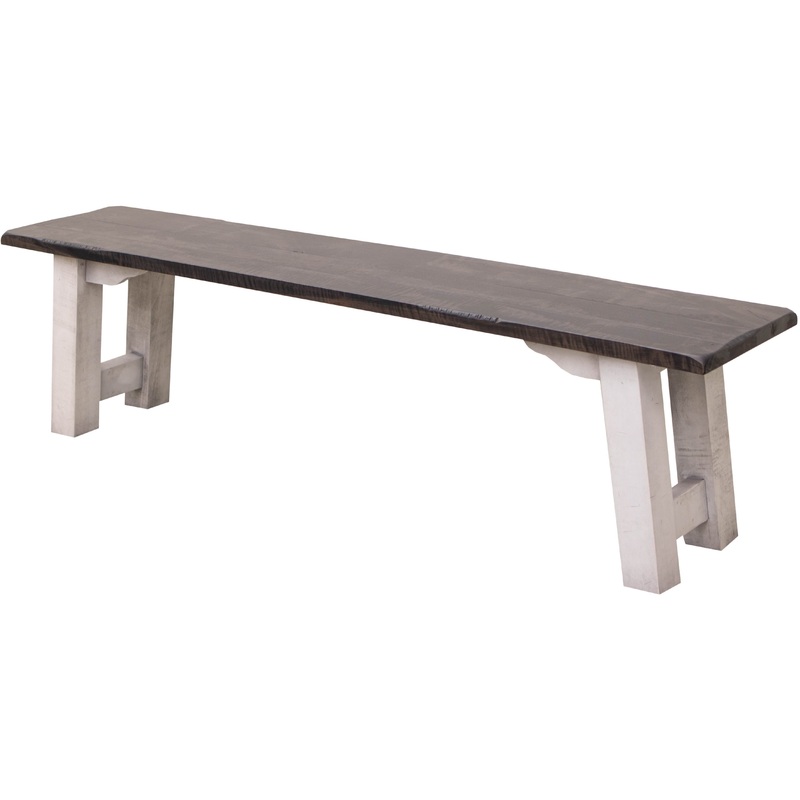 Settler’s White & Wood Dining Bench | M-AV&GS