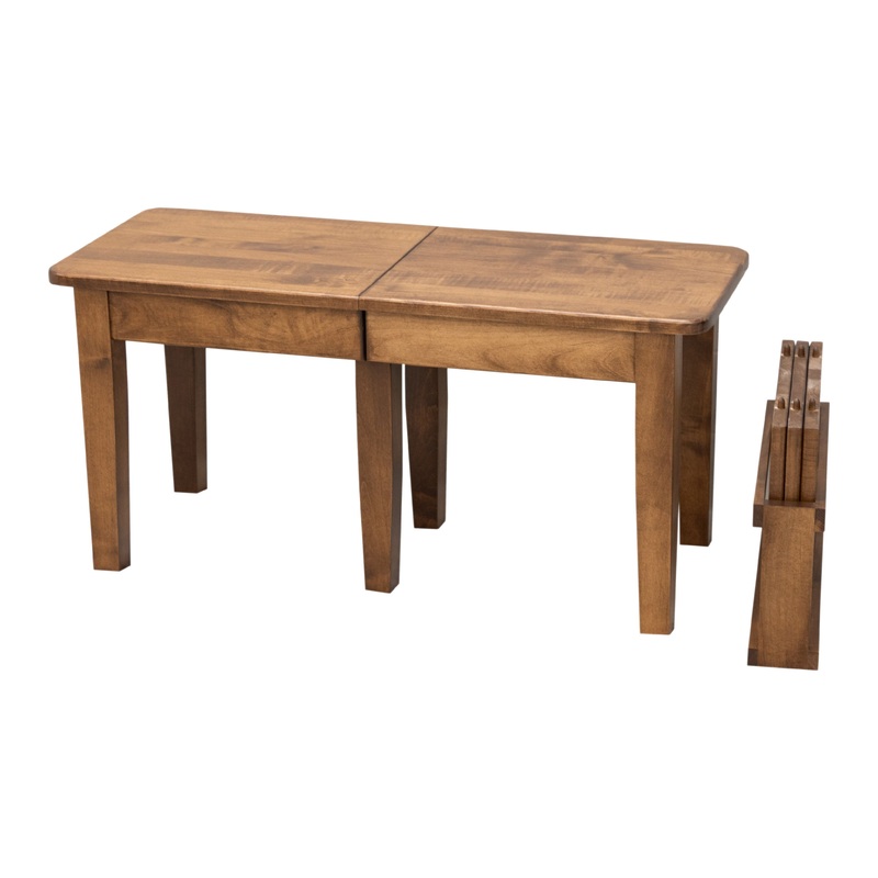 Shaker Leg Maple Wood Expandable Dining Bench | HC