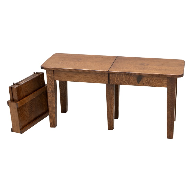 Shaker Leg Quarter Sawn White Oak Wood Expandable Dining Bench | ASB