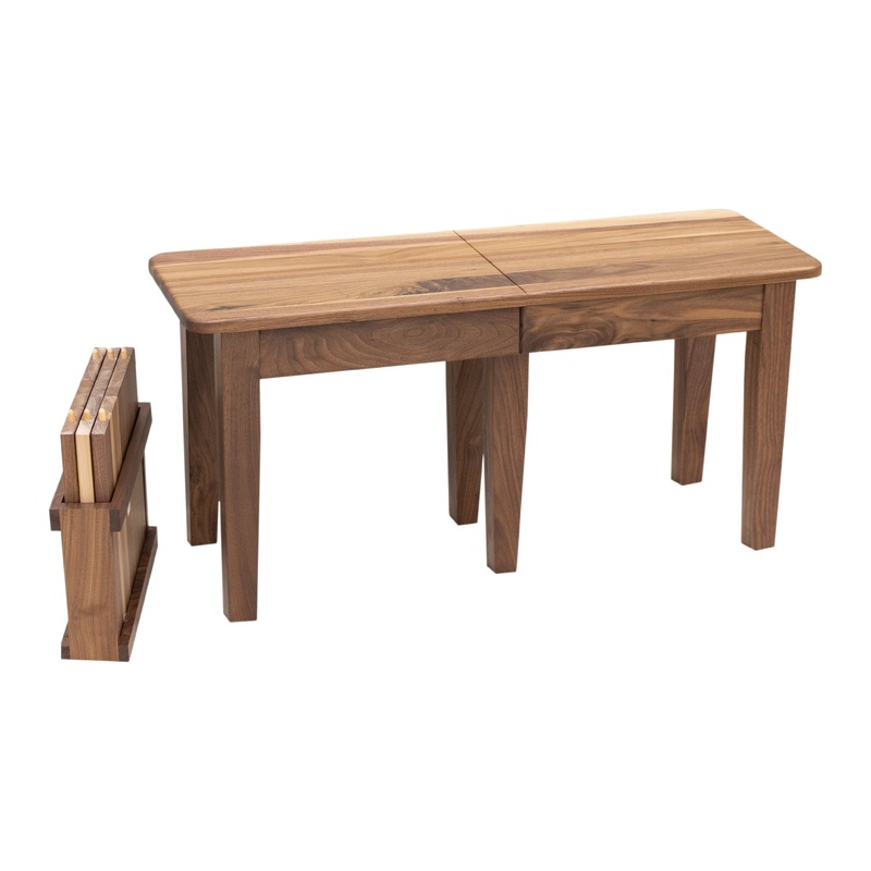Shaker Leg Walnut Wood Expandable Dining Bench | NAT