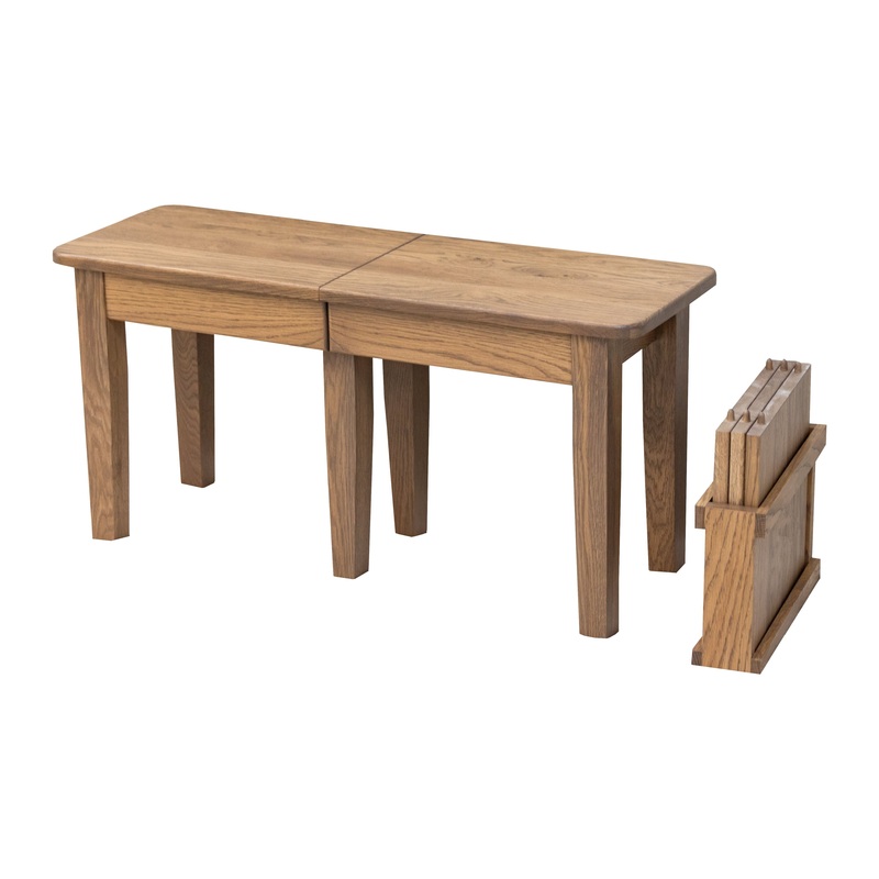 Shaker Leg White Oak Wood Expandable Dining Bench | WB