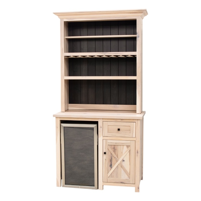 Small Granville Hickory Wood Wine Fridge Cabinet | RH-SW&M-DK