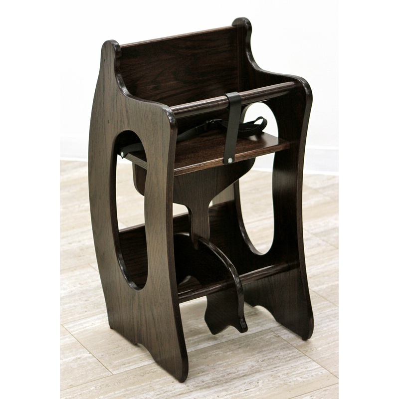 3-in-1 Black Oak Wood High Chair | EB