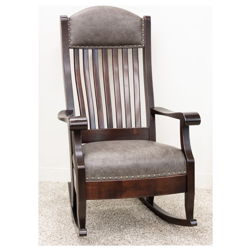 Auntie’s Grey Leather Rocker | M-RT
