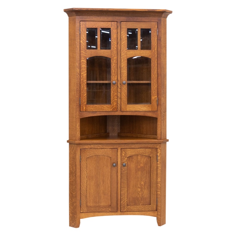 Biltmore Quarter Sawn White Oak Wood Corner Hutch | MC