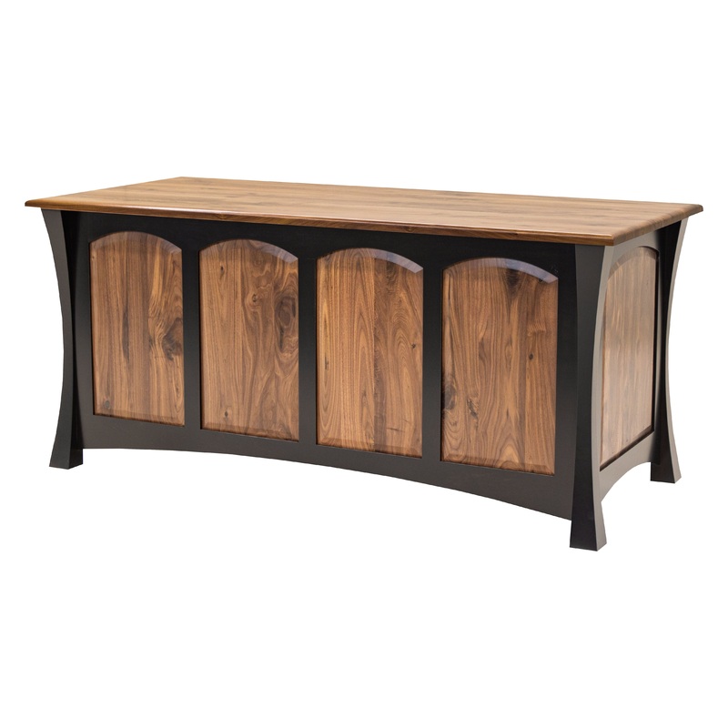 Brooklyn Black & Wood Executive Desk with Panels | M-EB&W-NAT