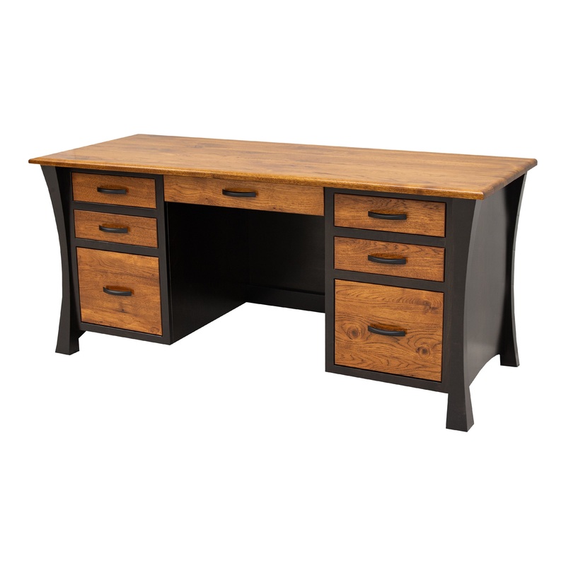 Brooklyn Black & Wood Flat Wall Desk | M-EB&RH-MC