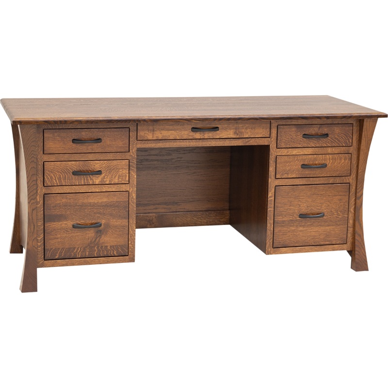 Brooklyn Quarter Sawn White Oak Wood Flat Wall Desk | ASB
