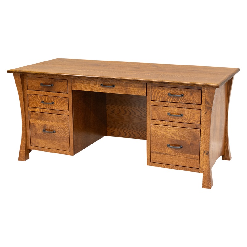 Brooklyn Quarter Sawn White Oak Wood Flat Wall Desk | MC