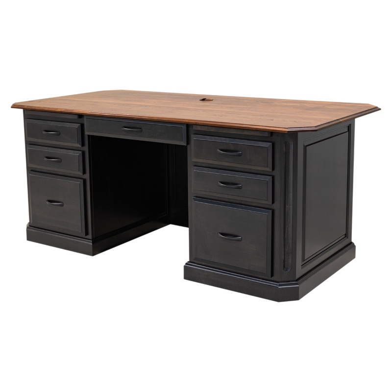 Buckingham Black & Wood Executive Desk | M-EB&C-MC