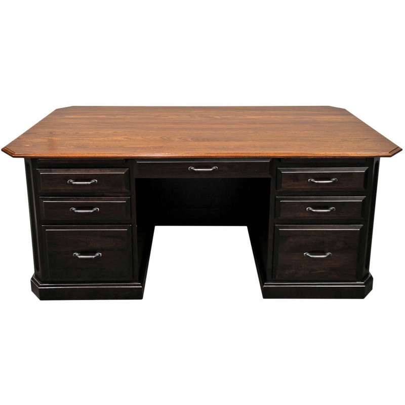Buckingham Black & Wood Executive Desk | M-EB&E-MC
