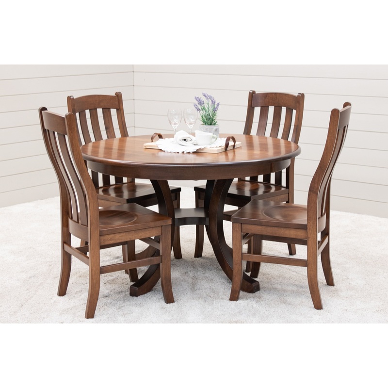 Carlisle Round Maple Dining Table and Chair Set for 4