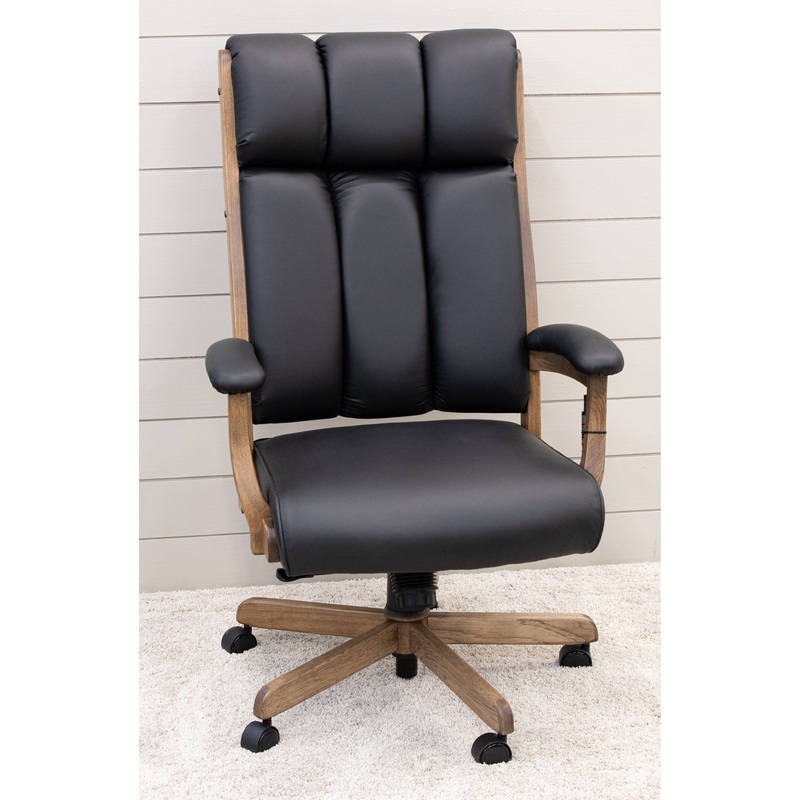 CE58 Clark Executive Black Leather Office Chair | RH-CO