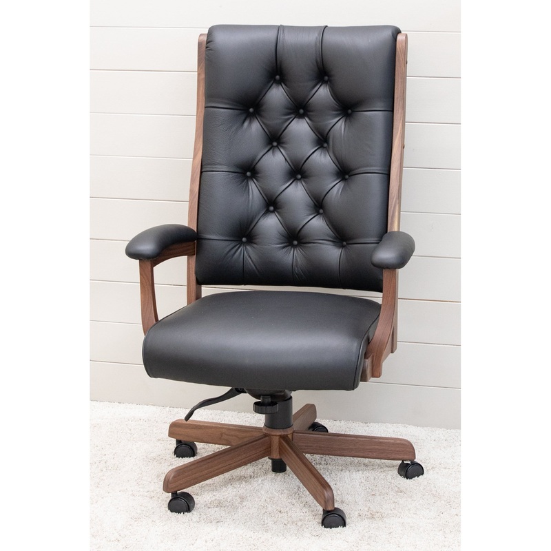 CET59 Clark Executive Black Leather Tufted Office Chair | W-NAT