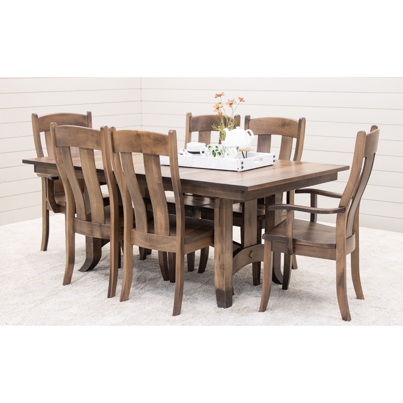 Shaker Hill Amish Maple Extending Dining Table Set for 6-8