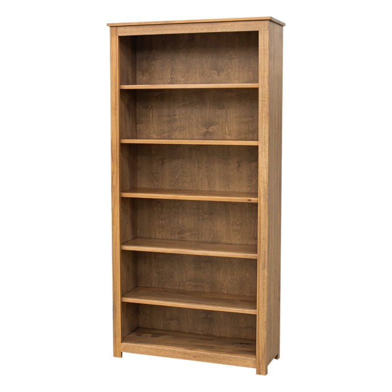Straight Shaker Solid Hickory Wood 72″ Bookcase | WB