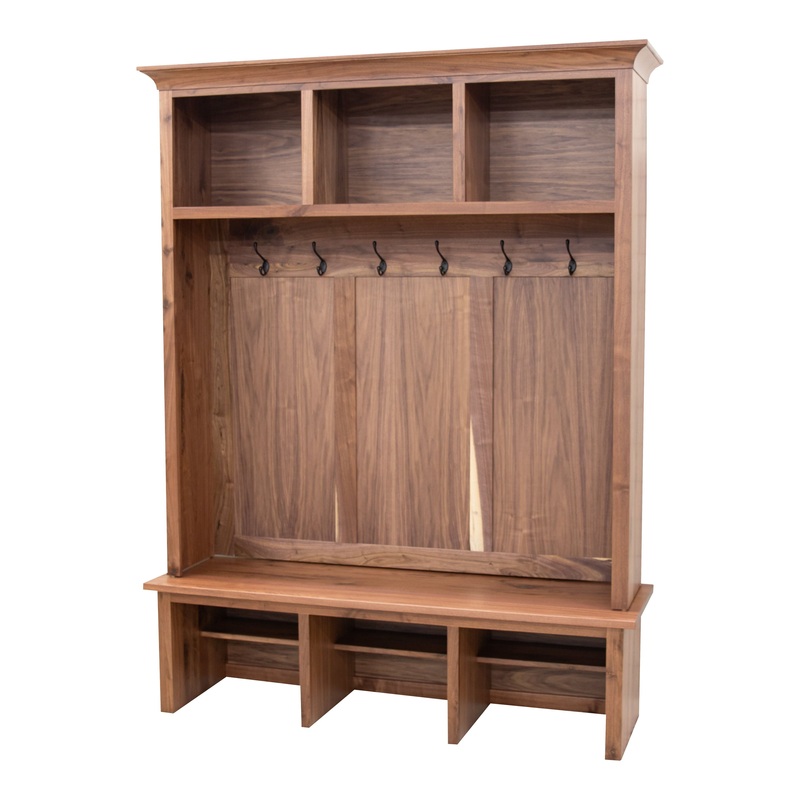Weston Walnut Wood Hall Tree Bench | NAT