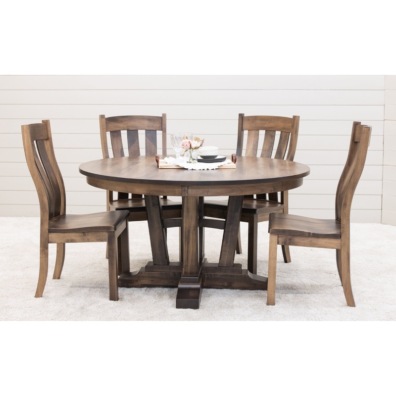 Alberta Maple Wood Round Extendable Dining Set for 6-10