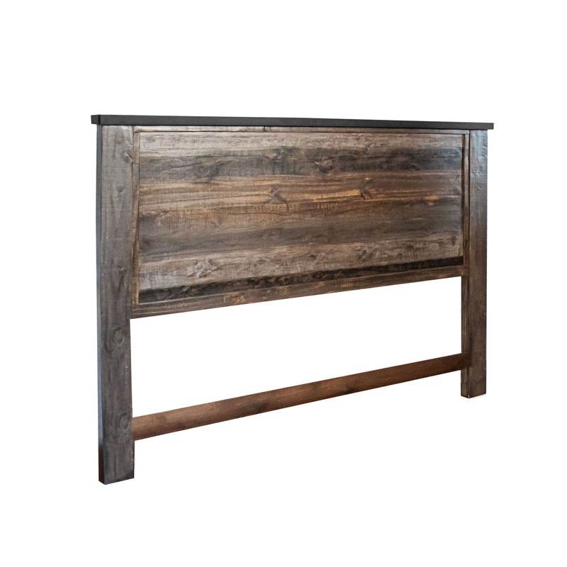 Antique Gray – King Headboard – Gray / Brown