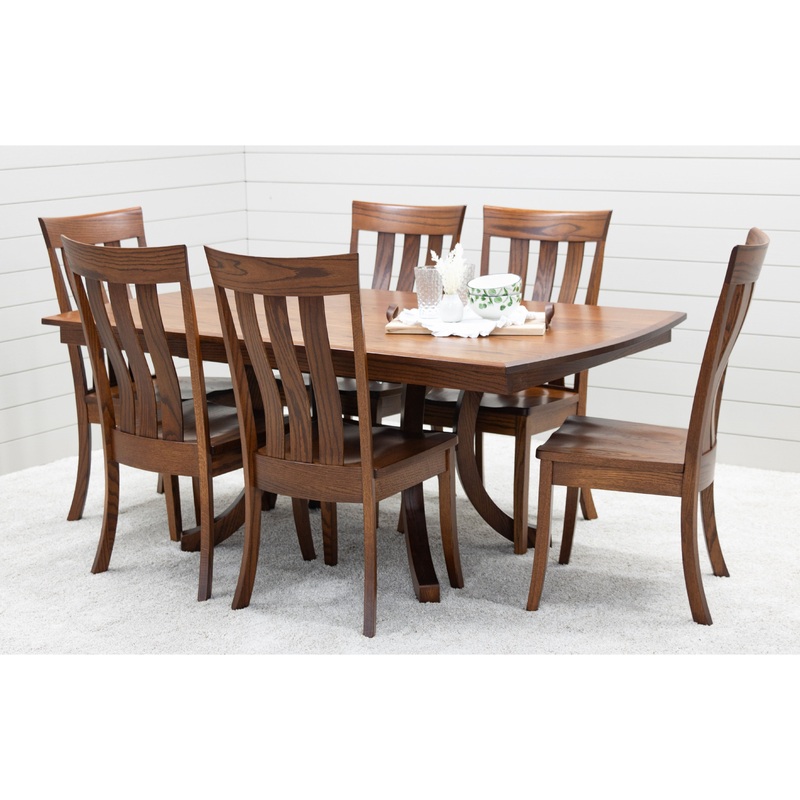 Carlisle Amish Oak Extendable Dining Table Set for 6-10
